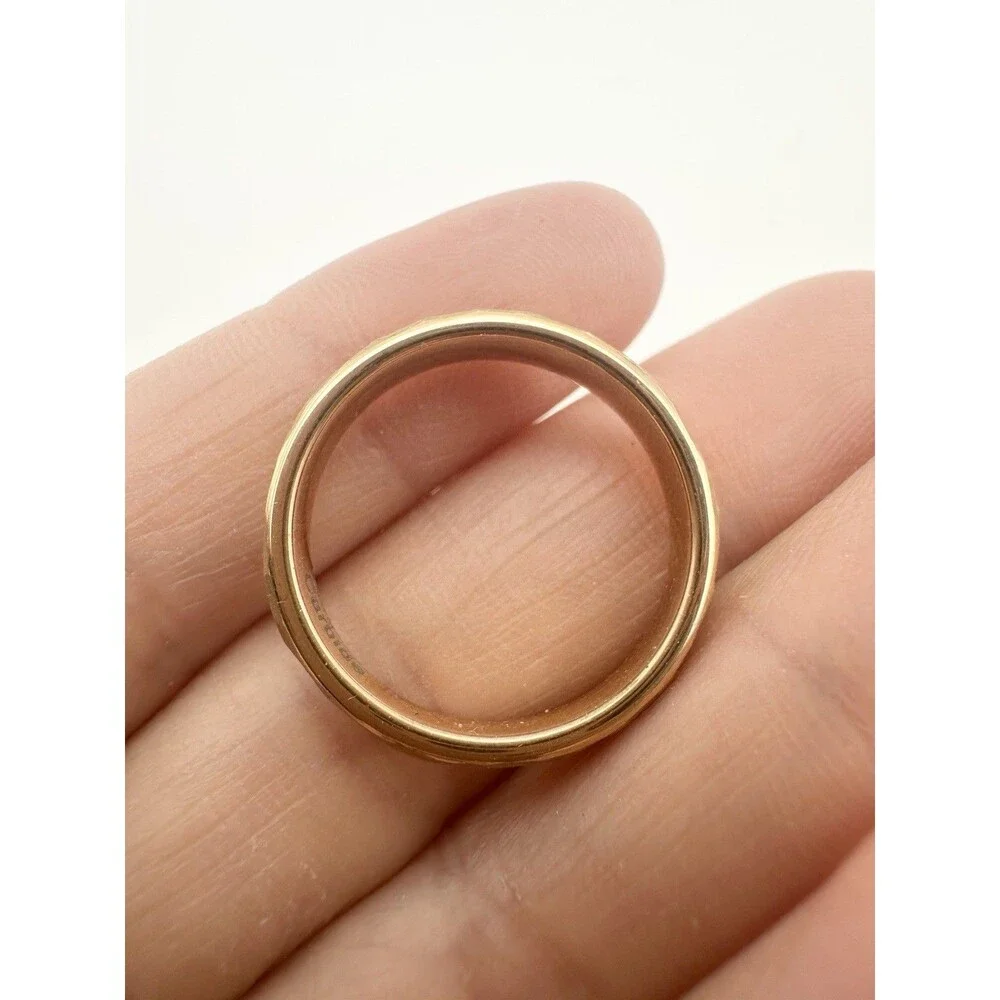 TUNGSTEN CARBIDE ETCHED HAMMERED WEDDING BAND RING SIZE 7
